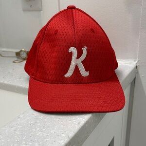 Red Baseball Cap with White Logo